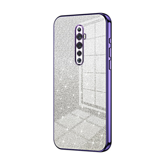For OPPO Reno2 Z / Reno2 F Gradient Glitter Powder Electroplated Phone Case(Purple) by buy2fix