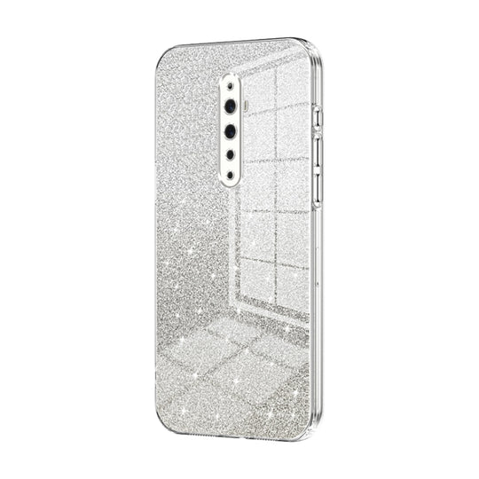 For OPPO Reno2 Z / Reno2 F Gradient Glitter Powder Electroplated Phone Case(Transparent)
