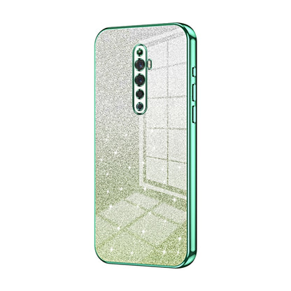For OPPO Reno2 Z / Reno2 F Gradient Glitter Powder Electroplated Phone Case(Green) by buy2fix