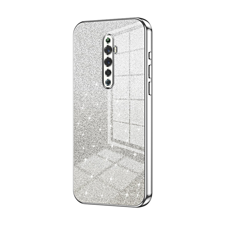 For OPPO Reno2 Z / Reno2 F Gradient Glitter Powder Electroplated Phone Case(Silver) by buy2fix