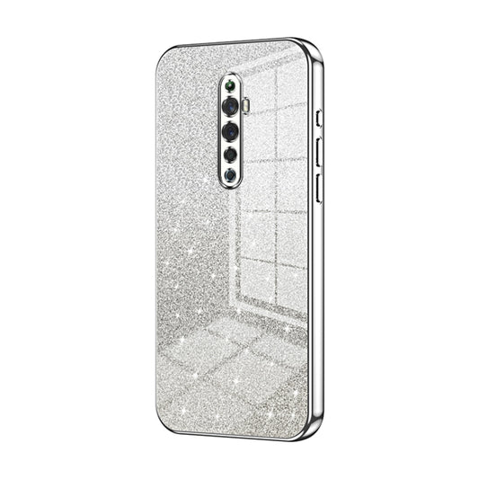 For OPPO Reno2 Z / Reno2 F Gradient Glitter Powder Electroplated Phone Case(Silver) by buy2fix
