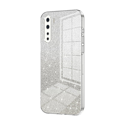 For OPPO Reno3 4G / F15 / A91 Gradient Glitter Powder Electroplated Phone Case(Transparent) by buy2fix