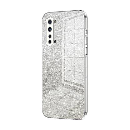 For OPPO Reno3 5G / Find X2 Lite Gradient Glitter Powder Electroplated Phone Case(Transparent) by buy2fix