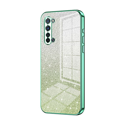 For OPPO Reno3 5G / Find X2 Lite Gradient Glitter Powder Electroplated Phone Case(Green) by buy2fix