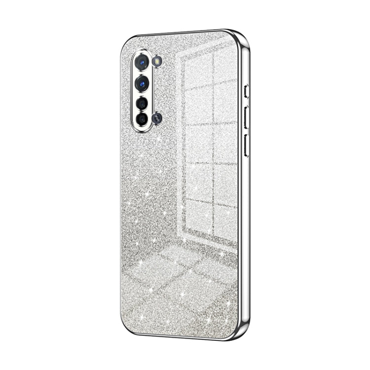 For OPPO Reno3 5G / Find X2 Lite Gradient Glitter Powder Electroplated Phone Case(Silver) by buy2fix