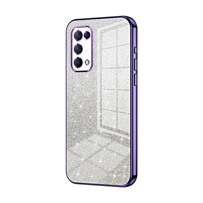 For OPPO Reno5 4G/5G / Reno5 K Gradient Glitter Powder Electroplated Phone Case(Purple) by buy2fix