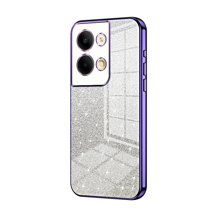 For OPPO Reno9 / Reno9 Pro Gradient Glitter Powder Electroplated Phone Case(Purple) by buy2fix