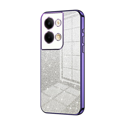 For OPPO Reno9 / Reno9 Pro Gradient Glitter Powder Electroplated Phone Case(Purple) by buy2fix