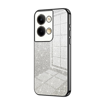 For OPPO Reno9 / Reno9 Pro Gradient Glitter Powder Electroplated Phone Case(Black) by buy2fix