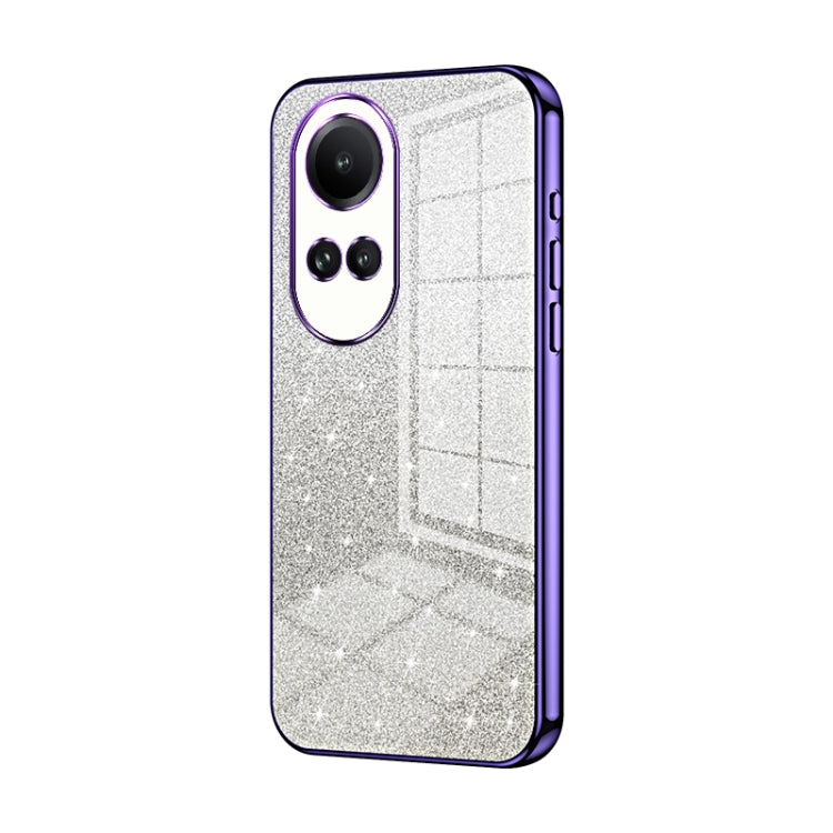 For OPPO Reno10 / Reno10 Pro 5G Global Gradient Glitter Powder Electroplated Phone Case(Purple) by buy2fix