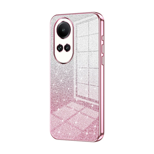 For OPPO Reno10 / Reno10 Pro 5G Global Gradient Glitter Powder Electroplated Phone Case(Pink) - OPPO Cases by buy2fix | Online Shopping UK | buy2fix