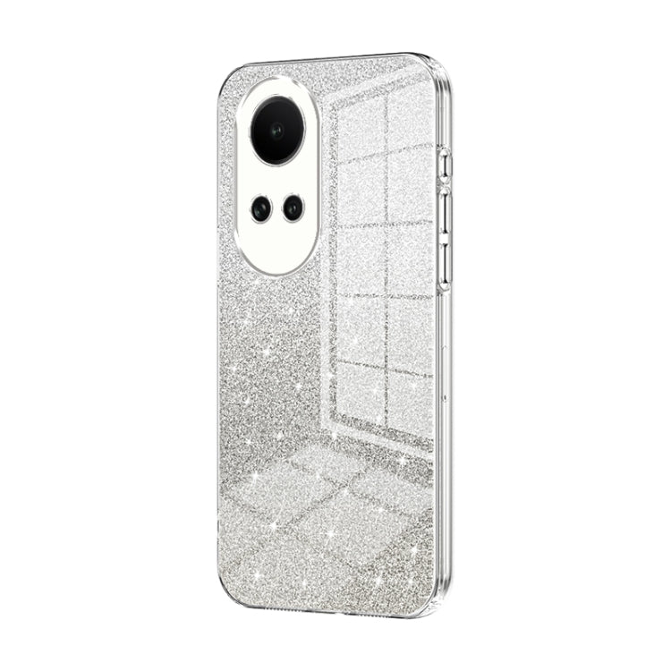 For OPPO Reno10 / Reno10 Pro 5G Global Gradient Glitter Powder Electroplated Phone Case(Transparent) by buy2fix
