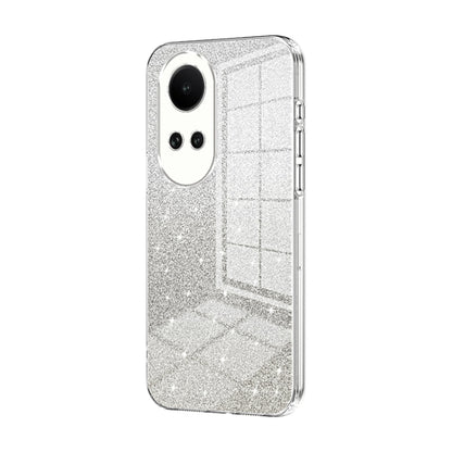 For OPPO Reno10 / Reno10 Pro 5G Global Gradient Glitter Powder Electroplated Phone Case(Transparent) by buy2fix