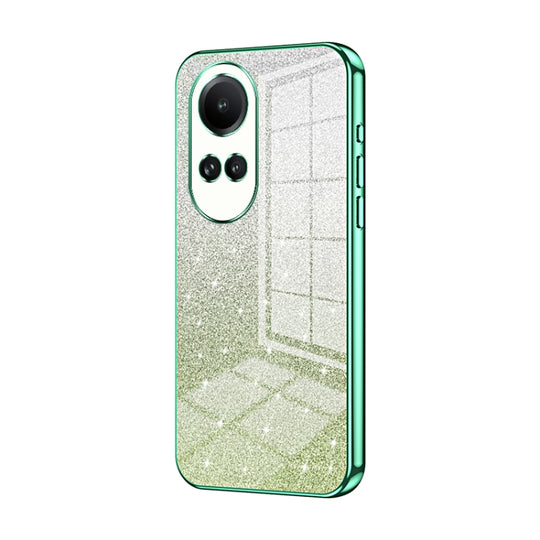For OPPO Reno10 / Reno10 Pro 5G Global Gradient Glitter Powder Electroplated Phone Case(Green)