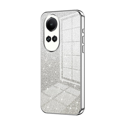 For OPPO Reno10 / Reno10 Pro 5G Global Gradient Glitter Powder Electroplated Phone Case(Silver) by buy2fix