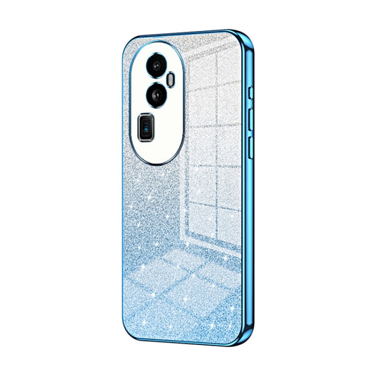 For OPPO Reno10 Pro+ Gradient Glitter Powder Electroplated Phone Case(Blue) by buy2fix