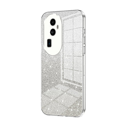 For OPPO Reno10 Pro+ Gradient Glitter Powder Electroplated Phone Case(Transparent) by buy2fix