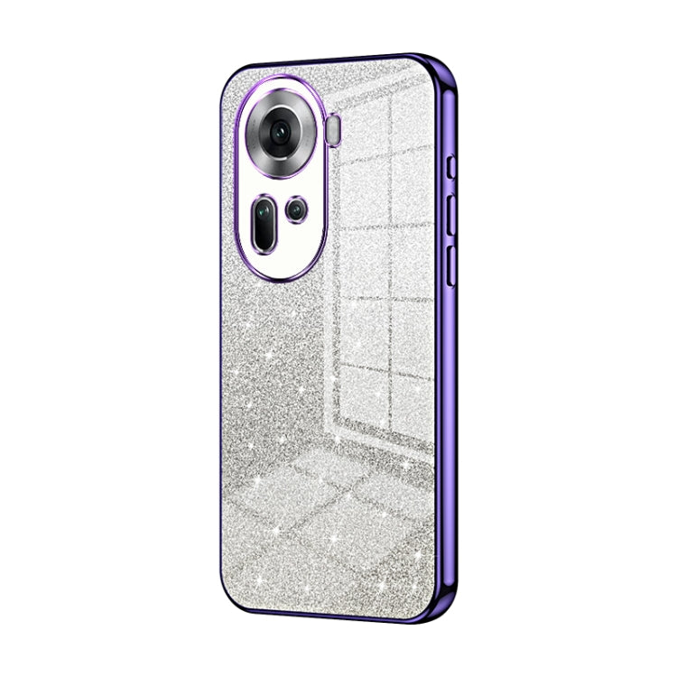 For OPPO Reno11 Global Gradient Glitter Powder Electroplated Phone Case(Purple) - OPPO Cases by buy2fix | Online Shopping UK | buy2fix