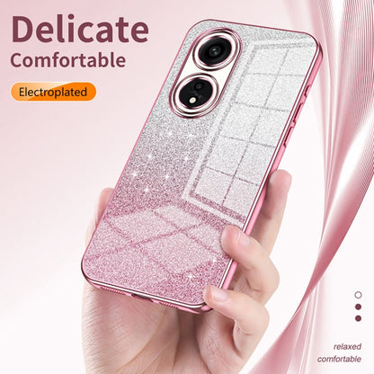 For OPPO A79 5G / A2 Gradient Glitter Powder Electroplated Phone Case(Silver) by buy2fix