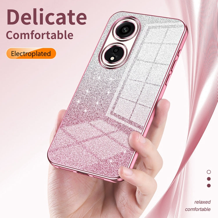 For OPPO A79 5G / A2 Gradient Glitter Powder Electroplated Phone Case(Pink) by buy2fix