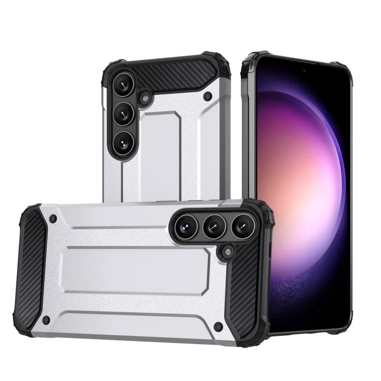 For Samsung Galaxy S25 5G Magic Armor TPU Hybrid PC Phone Case(Silver) by buy2fix