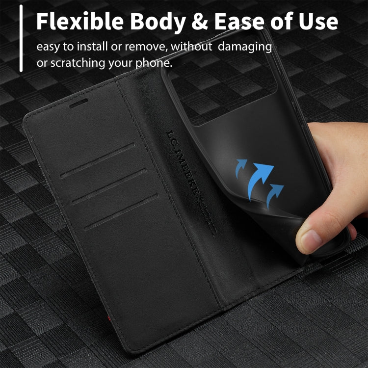 For Xiaomi Poco X6 Pro 5G LC.IMEEKE Carbon Fiber Texture Flip Leather Phone Case(Vertical Black) by LC.IMEEKE