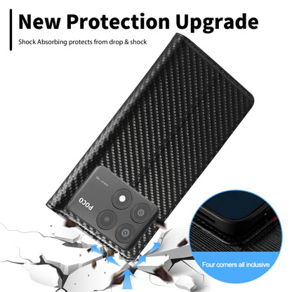 For Xiaomi Poco X6 Pro 5G LC.IMEEKE Carbon Fiber Texture Flip Leather Phone Case(Vertical Black) by LC.IMEEKE