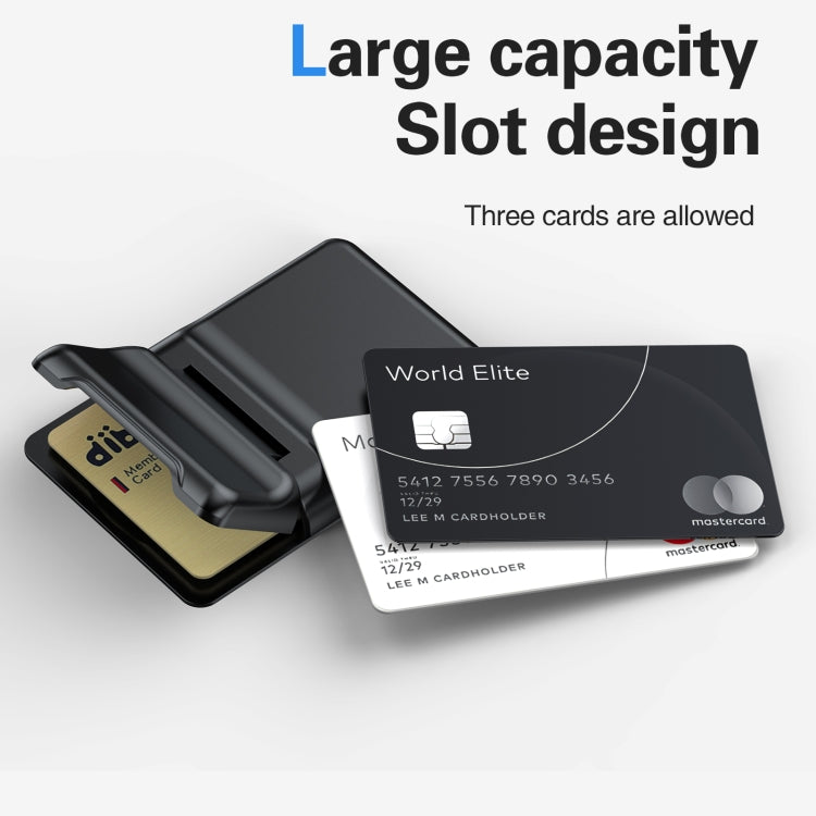Strong Magnetic Adsorption Card Holder(Black) - Adhesive Card Holders by buy2fix | Online Shopping UK | buy2fix