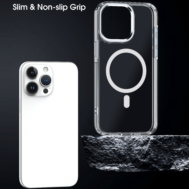 For iPhone XR MagSafe Magnetic Clear Phone Case(Purple) by buy2fix