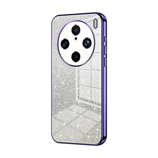 For vivo X100 Pro Gradient Glitter Powder Electroplated Phone Case(Purple)
