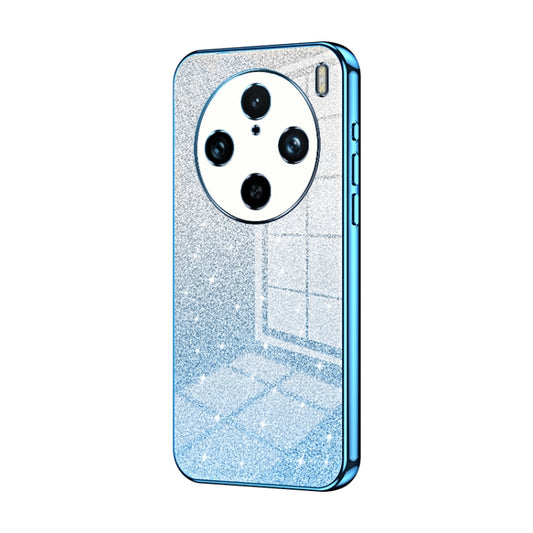 For vivo X100 Pro Gradient Glitter Powder Electroplated Phone Case(Blue) - vivo Cases by imak | Online Shopping UK | buy2fix