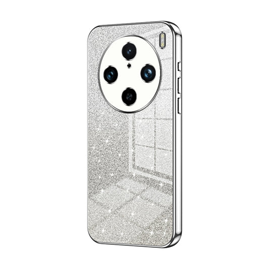 For vivo X100 Pro Gradient Glitter Powder Electroplated Phone Case(Silver) - vivo Cases by imak | Online Shopping UK | buy2fix