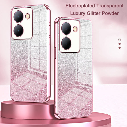 For vivo X100 Pro Gradient Glitter Powder Electroplated Phone Case(Silver) - vivo Cases by imak | Online Shopping UK | buy2fix