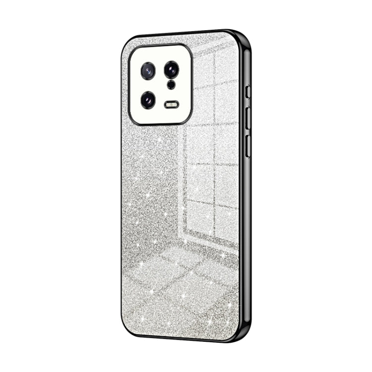 For Xiaomi 13 Gradient Glitter Powder Electroplated Phone Case(Black) - Xiaomi Cases by buy2fix | Online Shopping UK | buy2fix