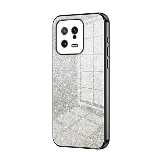 For Xiaomi 13 Gradient Glitter Powder Electroplated Phone Case(Black) - Xiaomi Cases by buy2fix | Online Shopping UK | buy2fix