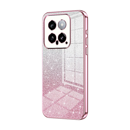 For Xiaomi 14 Gradient Glitter Powder Electroplated Phone Case(Pink) - Xiaomi Cases by buy2fix | Online Shopping UK | buy2fix