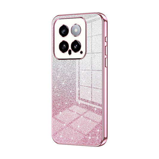 For Xiaomi 14 Gradient Glitter Powder Electroplated Phone Case(Pink) - Xiaomi Cases by buy2fix | Online Shopping UK | buy2fix