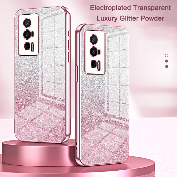 For Xiaomi 14 Gradient Glitter Powder Electroplated Phone Case(Pink) - Xiaomi Cases by buy2fix | Online Shopping UK | buy2fix