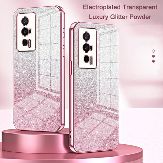 For Xiaomi 14 Gradient Glitter Powder Electroplated Phone Case(Pink) - Xiaomi Cases by buy2fix | Online Shopping UK | buy2fix