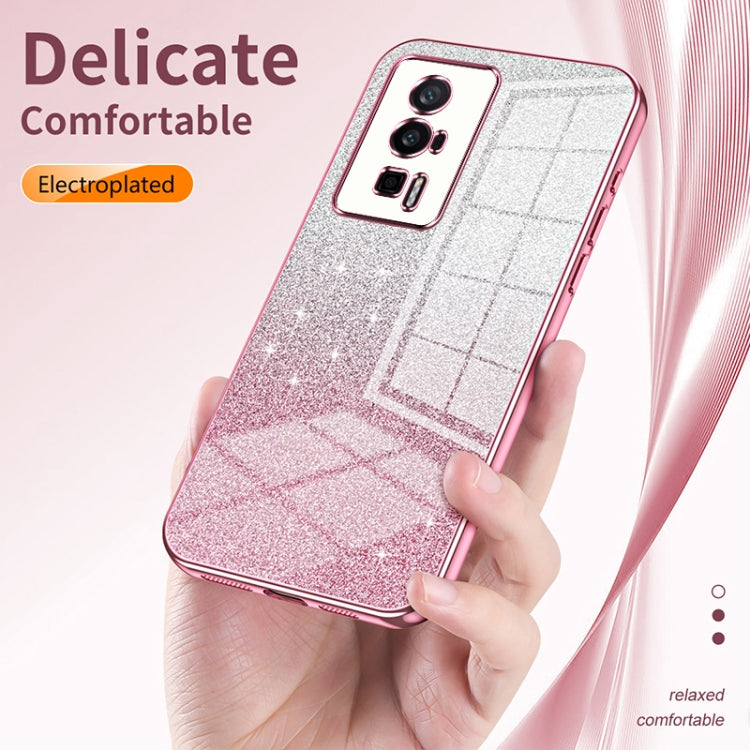 For Xiaomi Civi 2 / 13 Lite Gradient Glitter Powder Electroplated Phone Case(Black) - Xiaomi Cases by buy2fix | Online Shopping UK | buy2fix