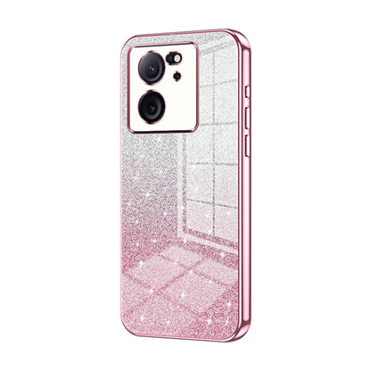 For Xiaomi Redmi K60 Ultra / Xiaomi 13T Gradient Glitter Powder Electroplated Phone Case(Pink) - Xiaomi Cases by buy2fix | Online Shopping UK | buy2fix