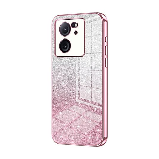 For Xiaomi Redmi K60 Ultra / Xiaomi 13T Gradient Glitter Powder Electroplated Phone Case(Pink) - Xiaomi Cases by buy2fix | Online Shopping UK | buy2fix