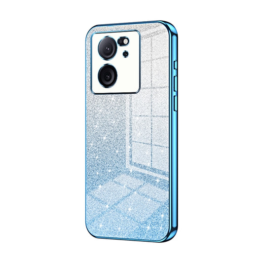 For Xiaomi Redmi K60 Ultra / Xiaomi 13T Gradient Glitter Powder Electroplated Phone Case(Blue) - Xiaomi Cases by buy2fix | Online Shopping UK | buy2fix