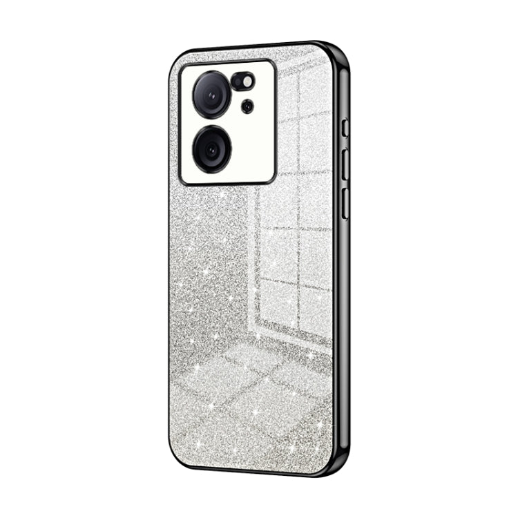 For Xiaomi Redmi K60 Ultra / Xiaomi 13T Gradient Glitter Powder Electroplated Phone Case(Black) - Xiaomi Cases by buy2fix | Online Shopping UK | buy2fix