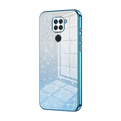 For Xiaomi Redmi Note 9 / 10X 4G Gradient Glitter Powder Electroplated Phone Case(Blue) by buy2fix