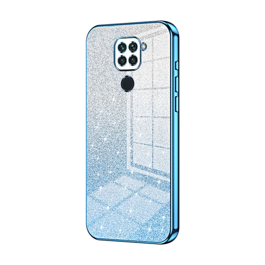 For Xiaomi Redmi Note 9 / 10X 4G Gradient Glitter Powder Electroplated Phone Case(Blue) by buy2fix