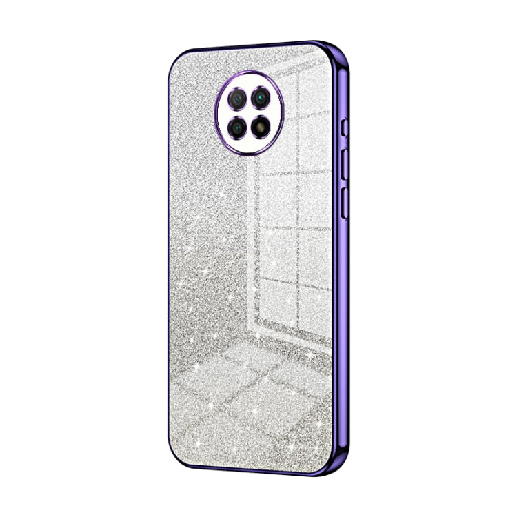 For Xiaomi Redmi Note 9 5G / Note 9T Gradient Glitter Powder Electroplated Phone Case(Purple) by buy2fix