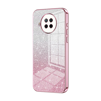 For Xiaomi Redmi Note 9 Pro 5G/Mi 10T Lite Gradient Glitter Powder Electroplated Phone Case(Pink) by buy2fix