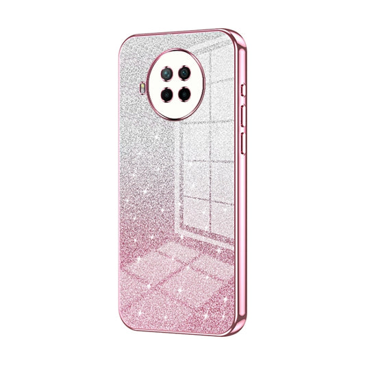 For Xiaomi Redmi Note 9 Pro 5G/Mi 10T Lite Gradient Glitter Powder Electroplated Phone Case(Pink) by buy2fix