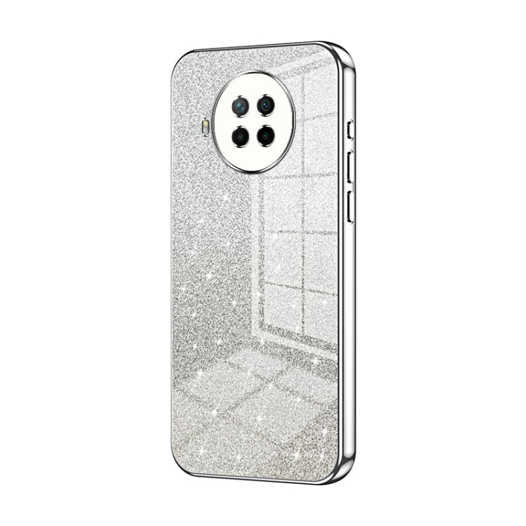 For Xiaomi Redmi Note 9 Pro 5G/Mi 10T Lite Gradient Glitter Powder Electroplated Phone Case(Silver) by buy2fix